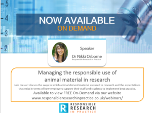 Managing the responsible use of animal material in research